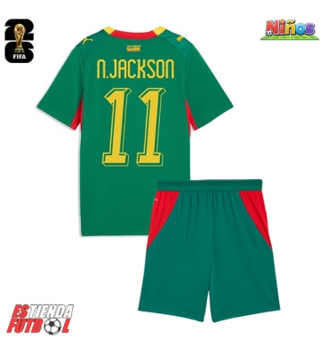 Senegal Nicolas Jackson #11 Segunda Equipación Niños Mundial 2026 Manga Corta (+ Pantalones cortos)